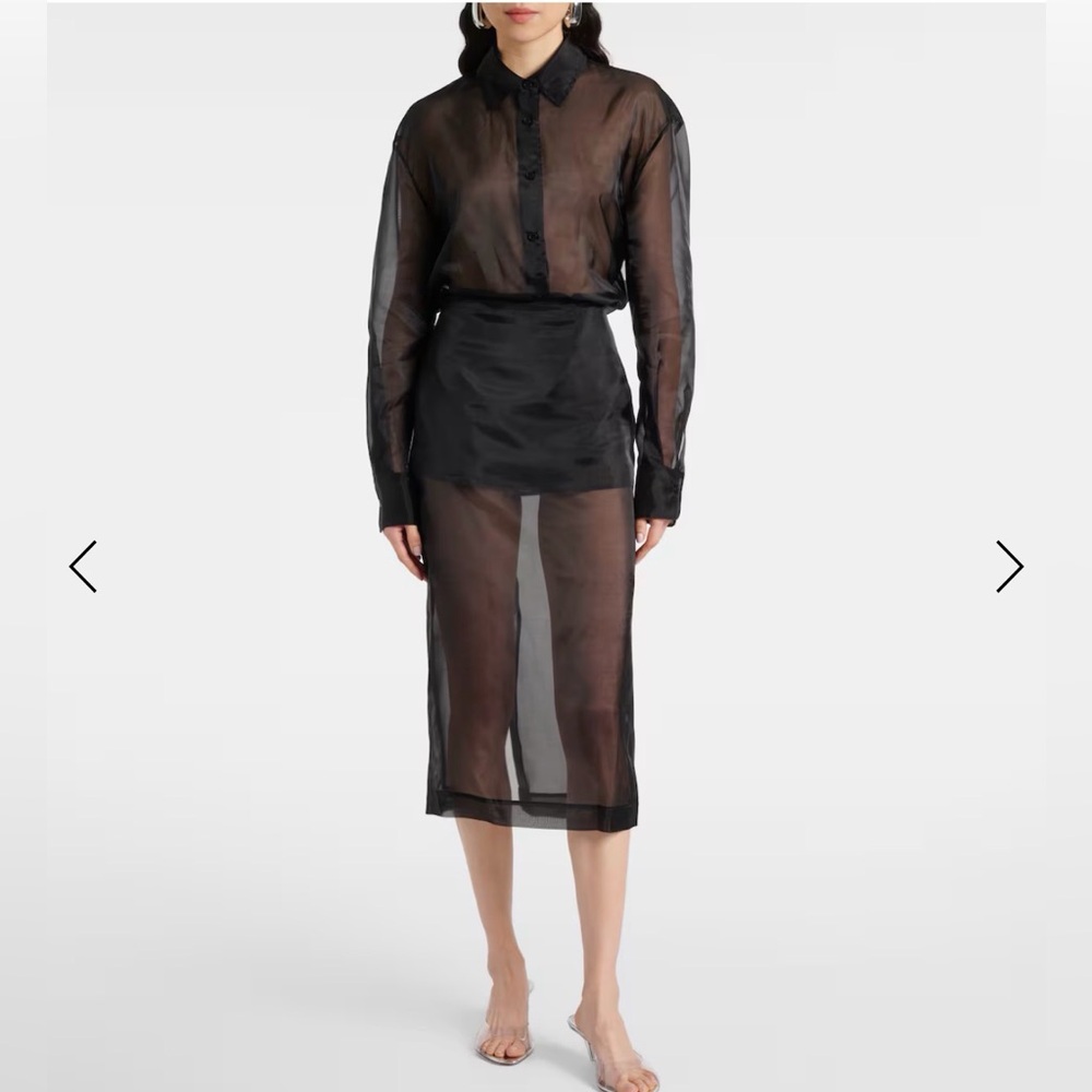 NWT Oak + Fort Sheer Organza Midi Skirt- Brand New